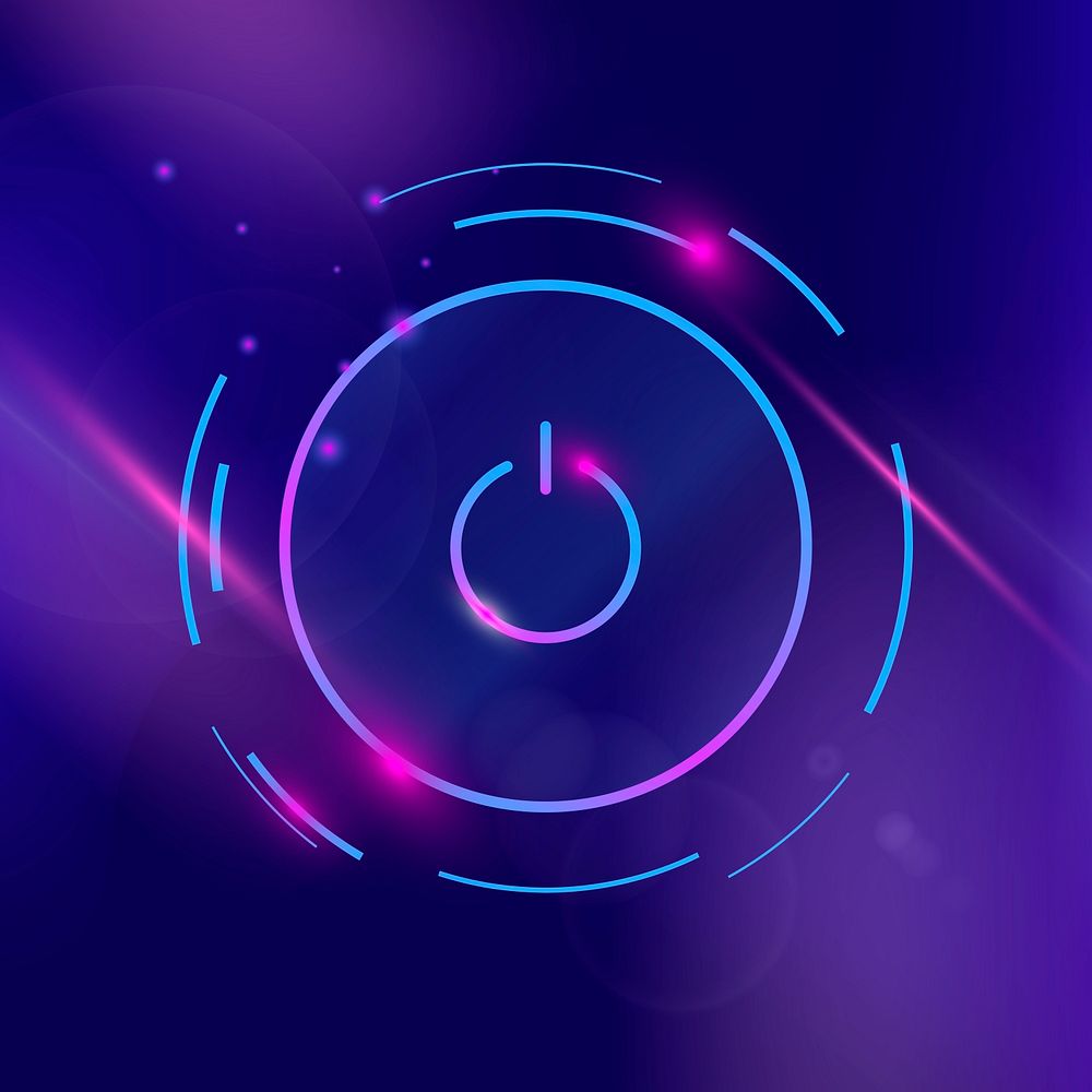 Power button psd purple icon
