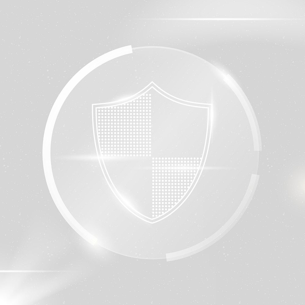 Security shield vector cyber security technology in white tone