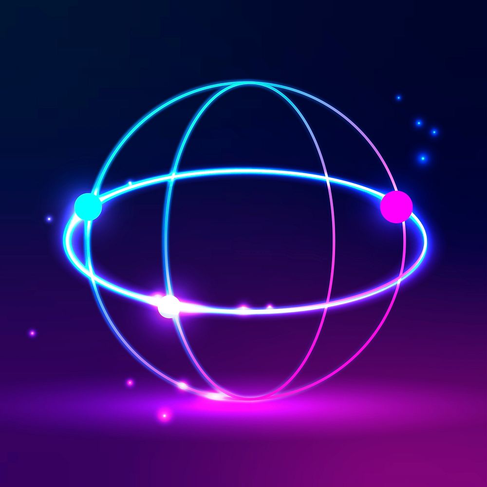 Global network icon in purple tone