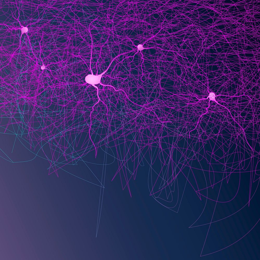 Pink nerve network banner psd digital healthcare