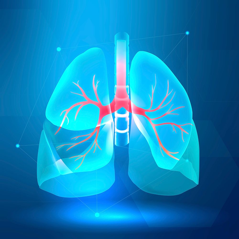 Lung banner psd for respiratory system smart healthcare