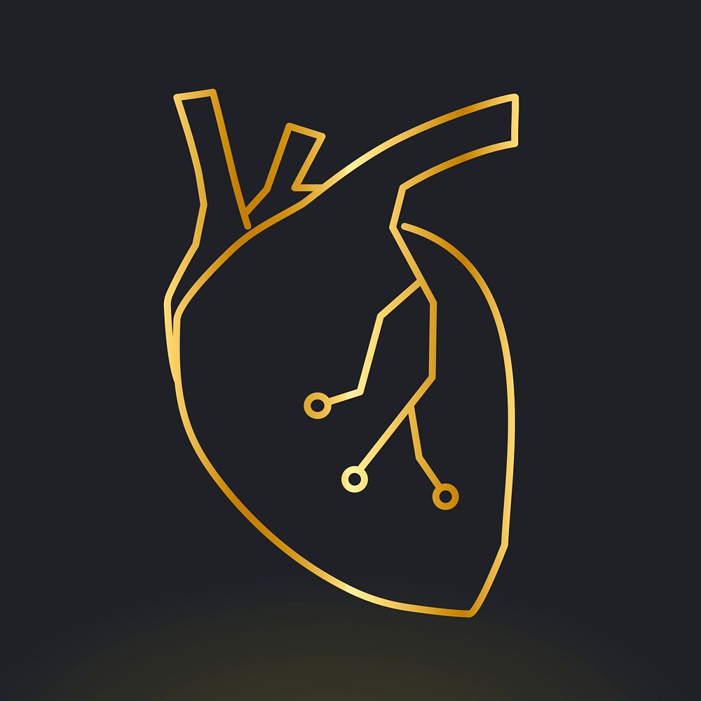 Heart icon psd for cardiac technology