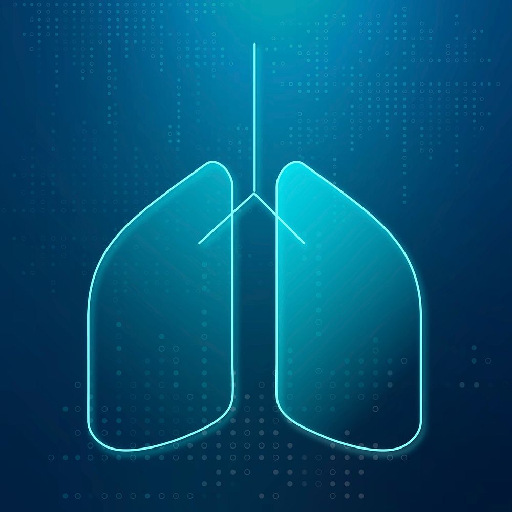 Lungs icon psd for respiratory system smart healthcare