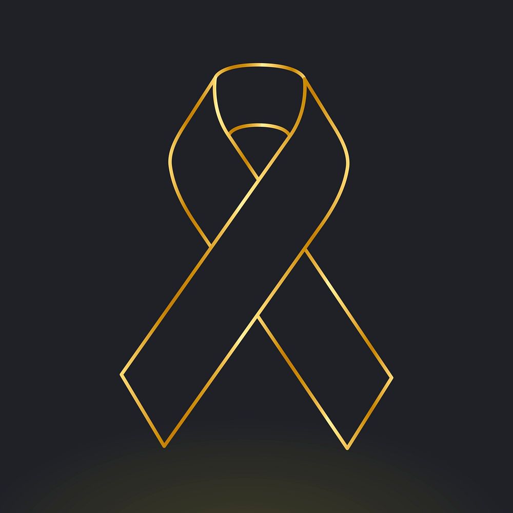 Childhood cancer awareness psd gold ribbon for health support