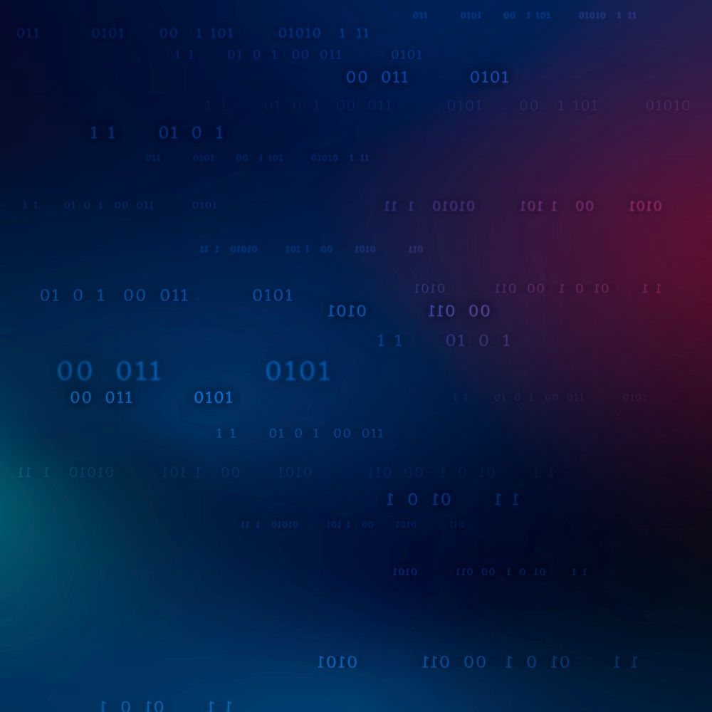 Binary code pattern psd on dark blue background