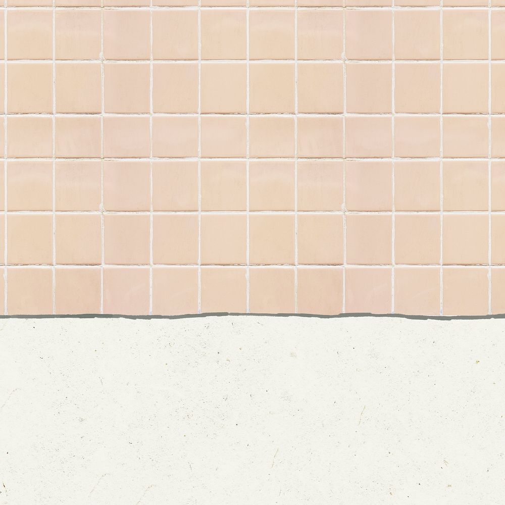 Pink tiled room background psd with design space