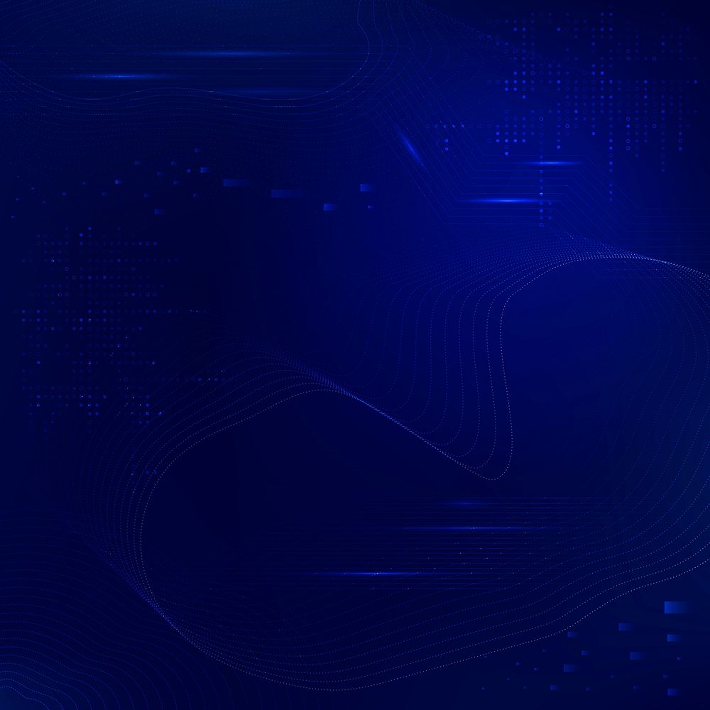 Blue futuristic waves background psd with computer code technology