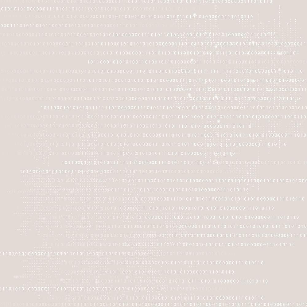 Beige data technology background with binary code
