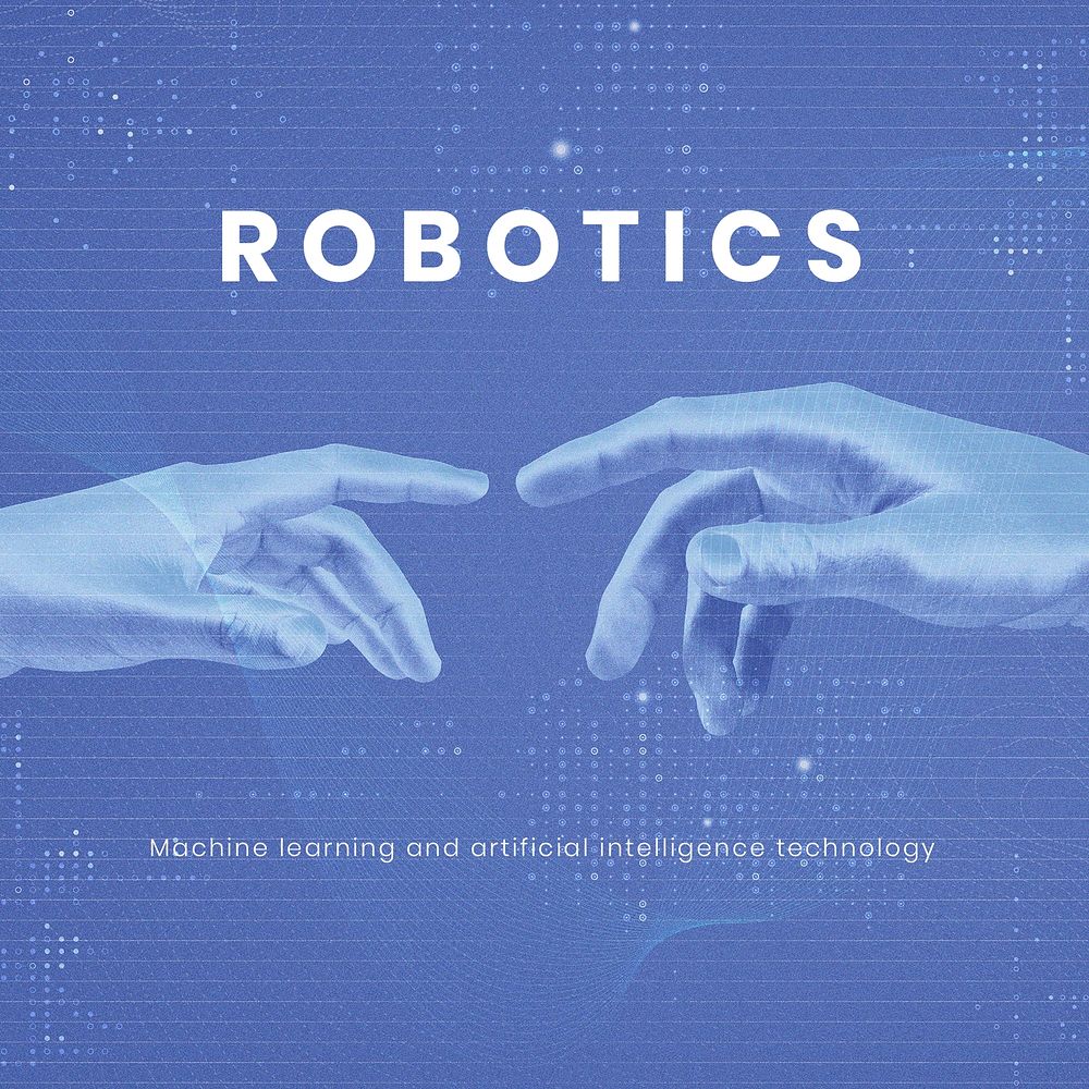Robotic technology editable template psd AI futuristic innovation for social media post