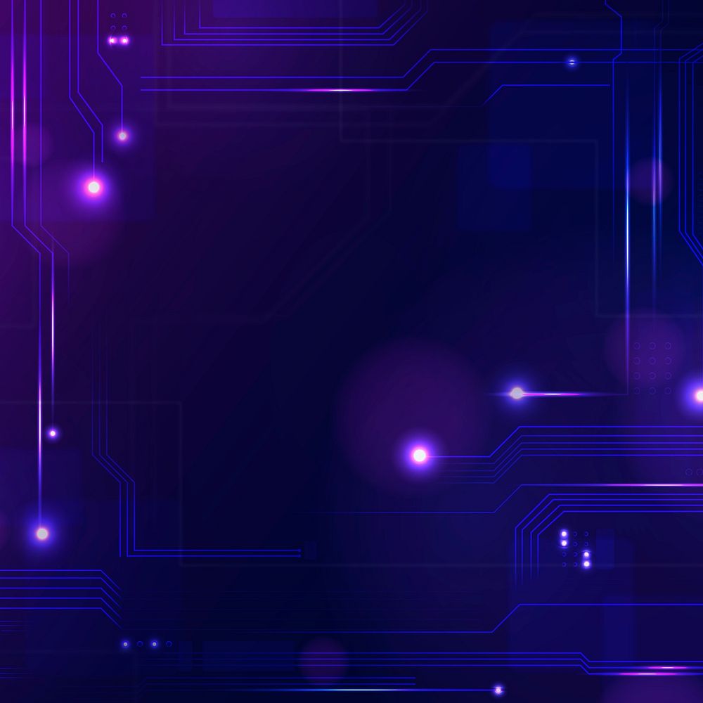 Futuristic networking technology background psd in purple tone