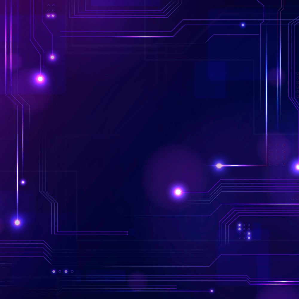 Futuristic networking technology background vector in purple tone