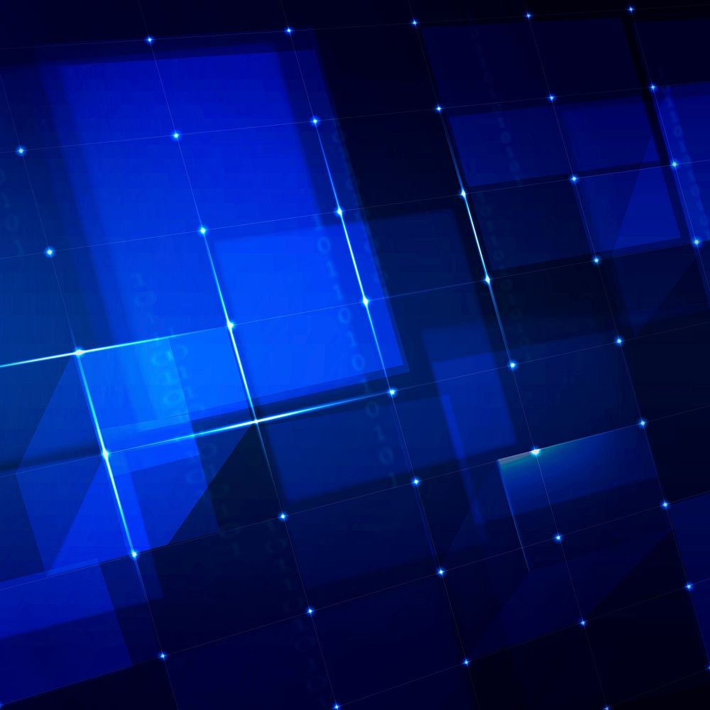 Digital grid technology background in blue tone