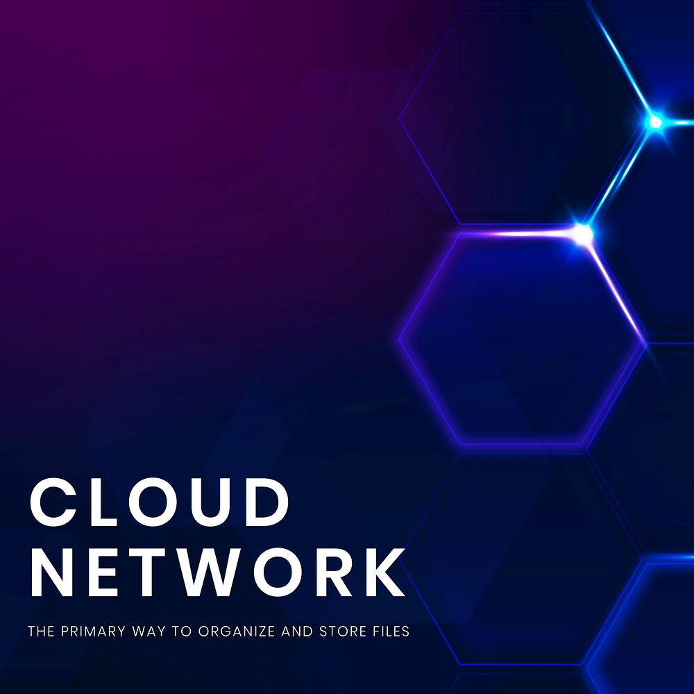 Cloud network text on technology background
