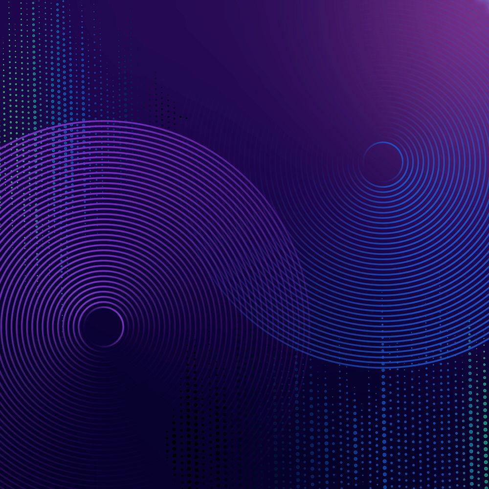 Geometric pattern purple technology background psd with circles