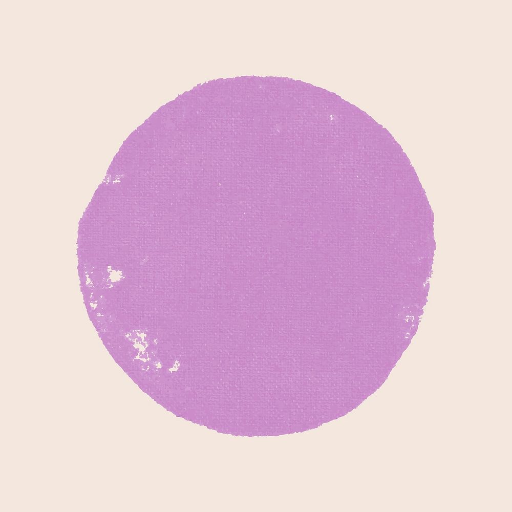 Purple round block print paint stamp DIY artwork