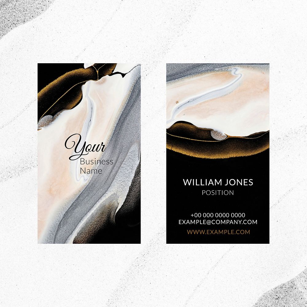 Marble business card template psd in luxury style