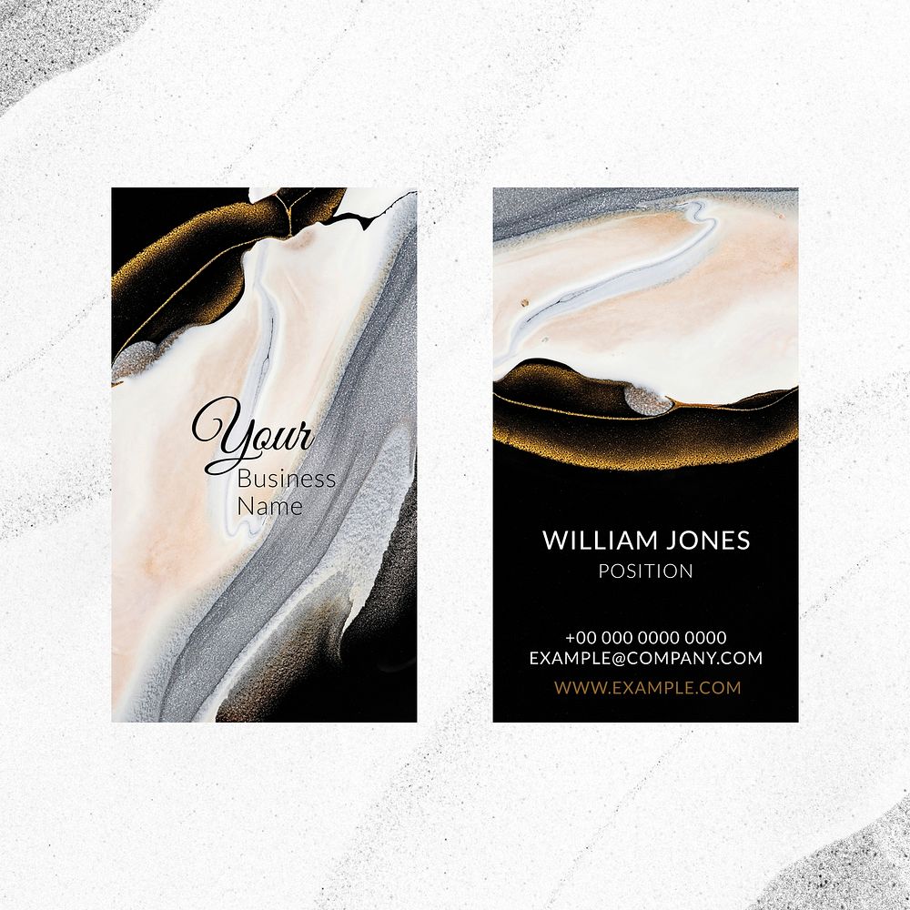 Marble business card template vector in luxury style
