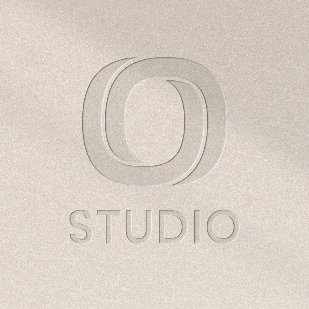 Studio debossed logo effect template, editable PSD