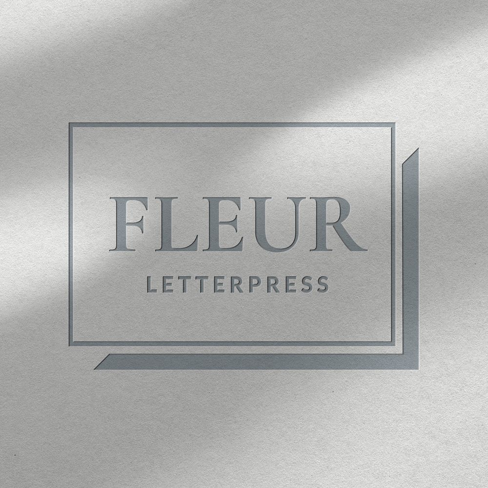 Letterpress business logo effect, creative studio editable design PSD