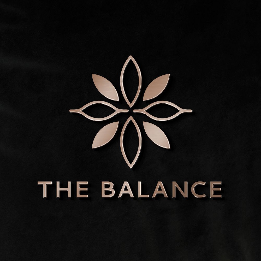 Yoga business metallic logo effect, editable PSD