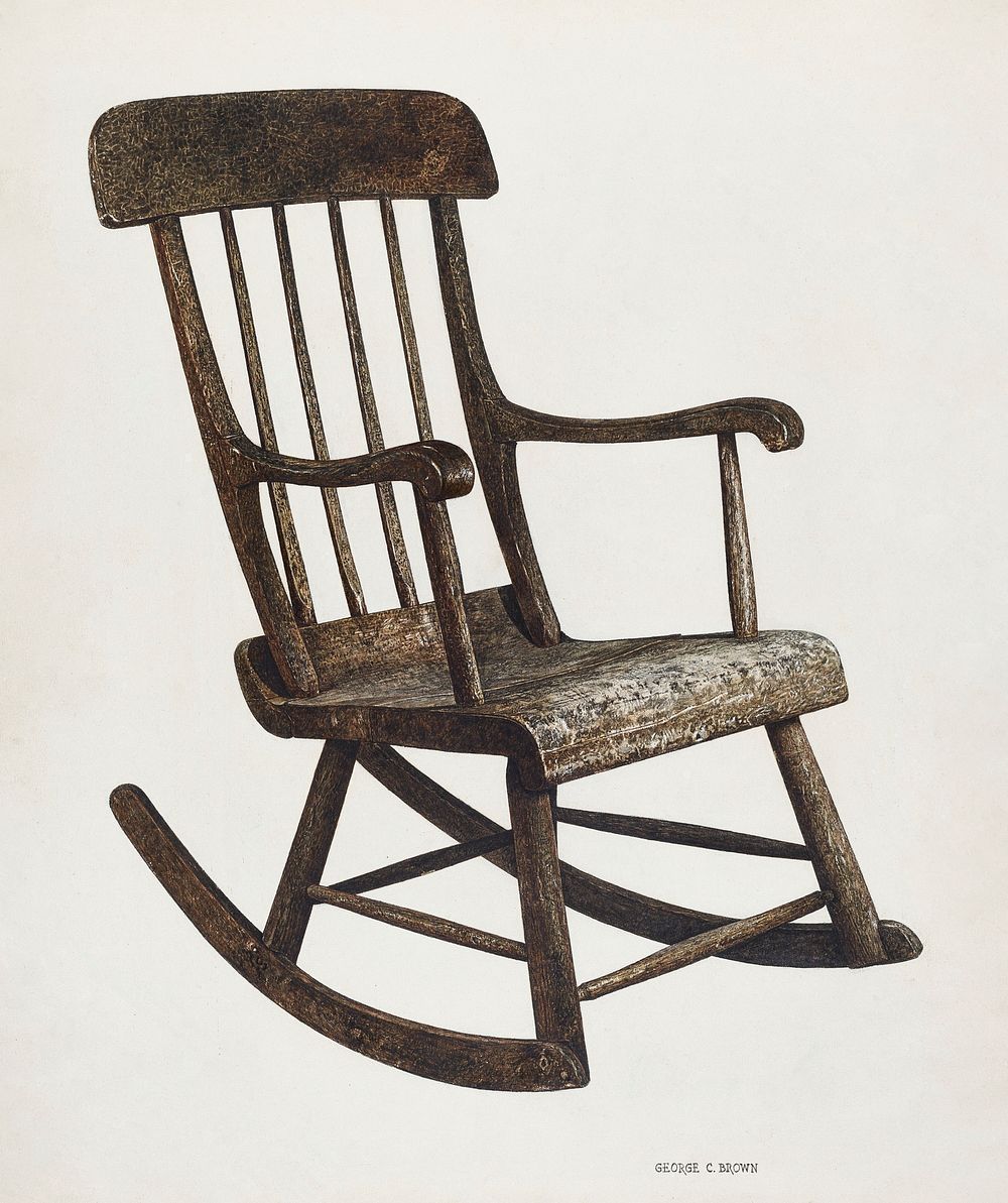 Rocker (ca. 1940) by George C. Brown. Original from The National Gallery of Art. Digitally enhanced by rawpixel.