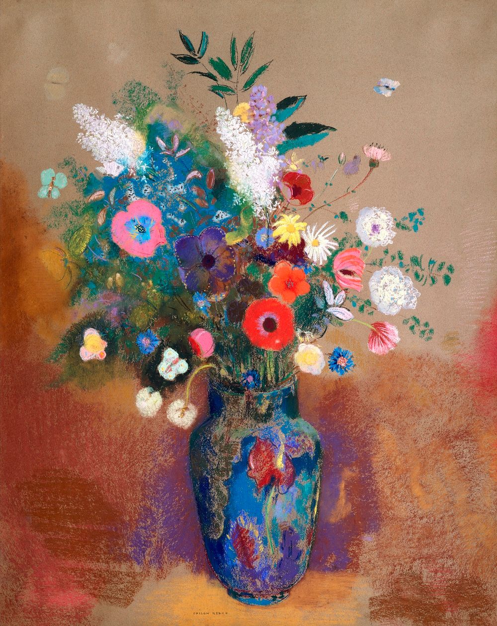Bouquet of Flowers (1900&mdash;1905) by Odilon Redon. Original from The MET museum. Digitally enhanced by rawpixel.
