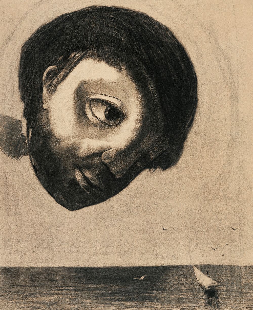 Guardian Spirit of the Waters (1878) by Odilon Redon. Original from the Art Institute of Chicago. Digitally enhanced by…