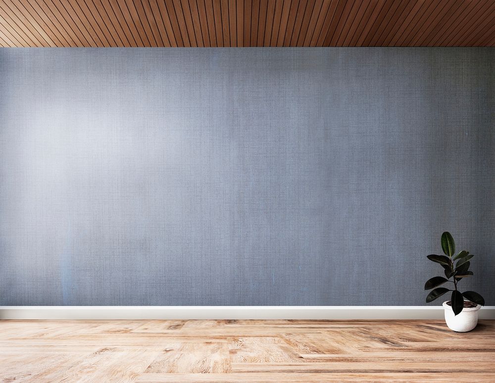 Plant against a gray wall mockup