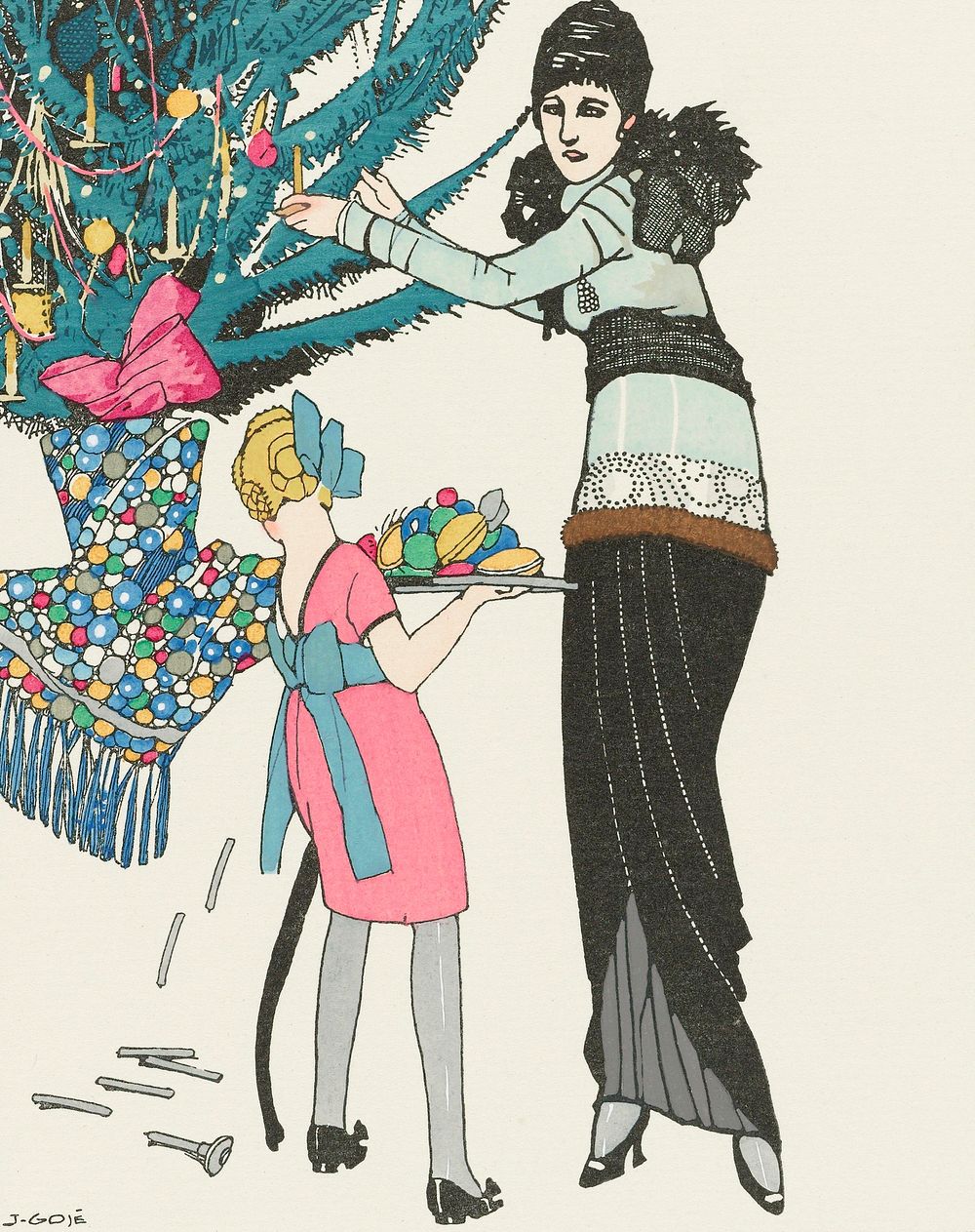 Christmas illustration (1914) by Francisco Javier Gos&eacute;. Original from The Rijksmuseum. Digitally enhanced by rawpixel.