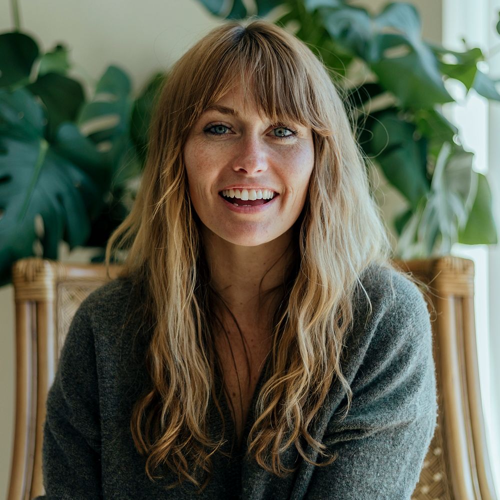 Happy woman at home during coronavirus quarantine 