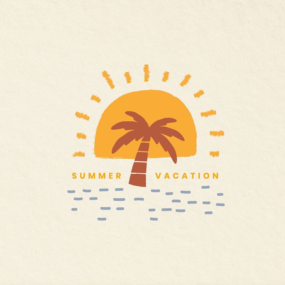Aesthetic holidays theme badges vector with summer vacation illustration