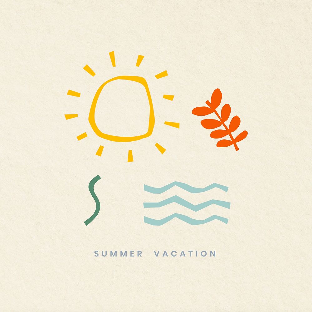 Aesthetic holidays theme badges vector with summer vacation illustration