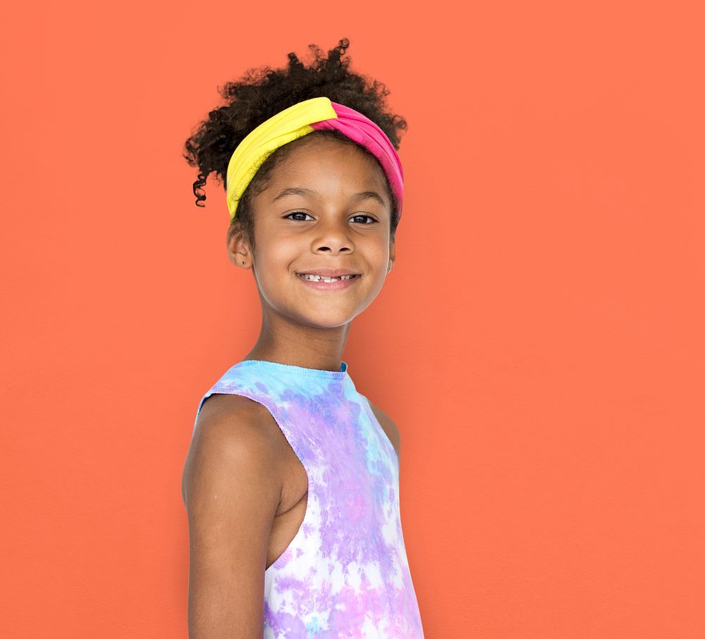 Little Girl Smiling Happiness Studio Portrait