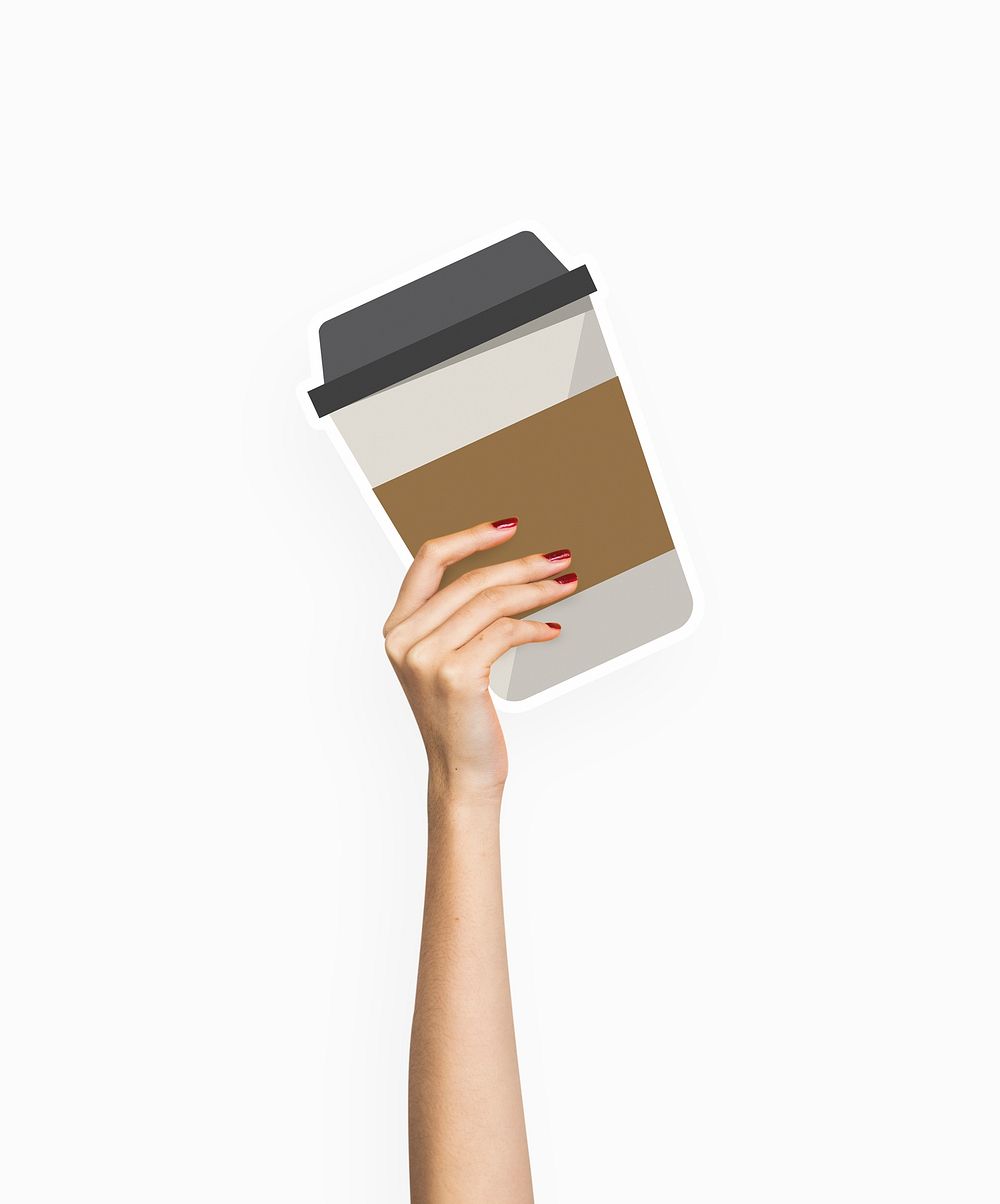 Hands holding takeaway coffee cup
