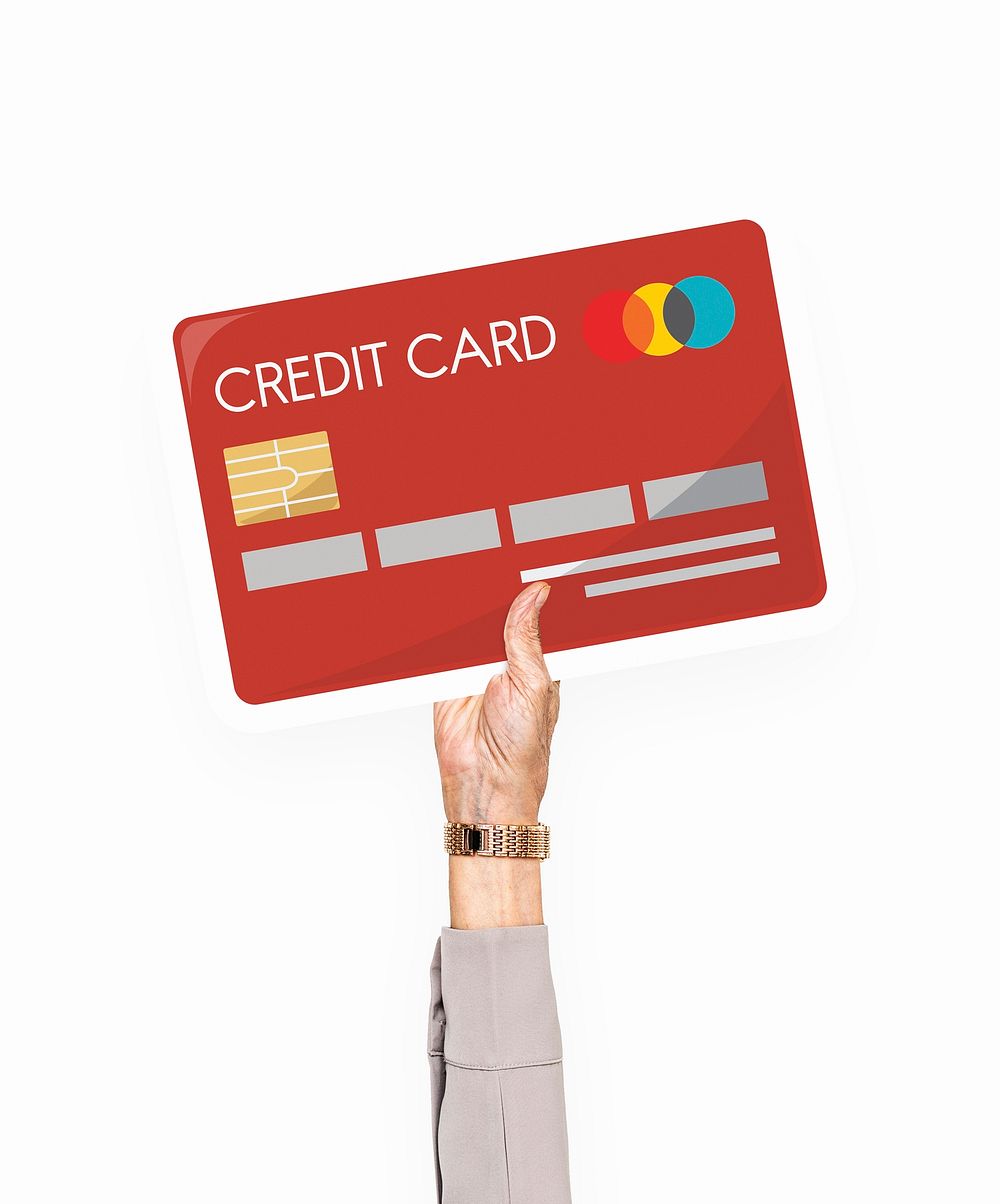 Hand holding credit card clipart