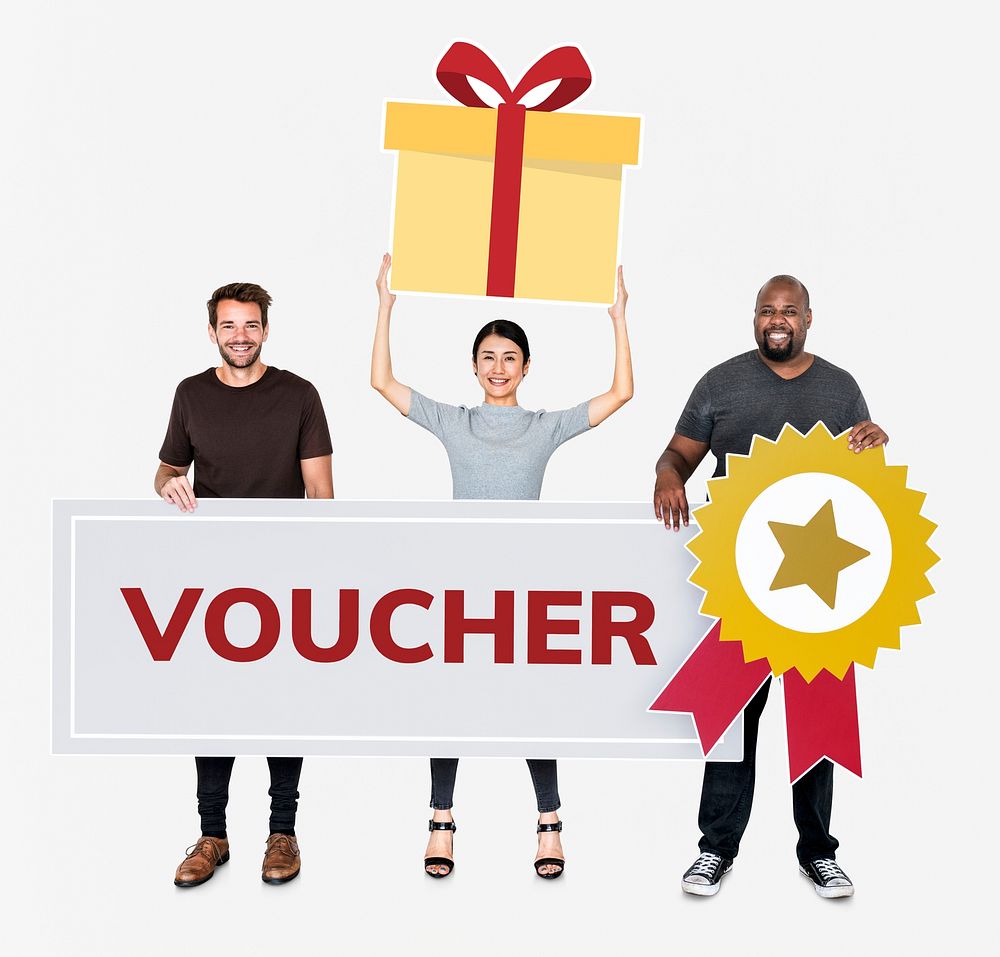 People holding a gift voucher