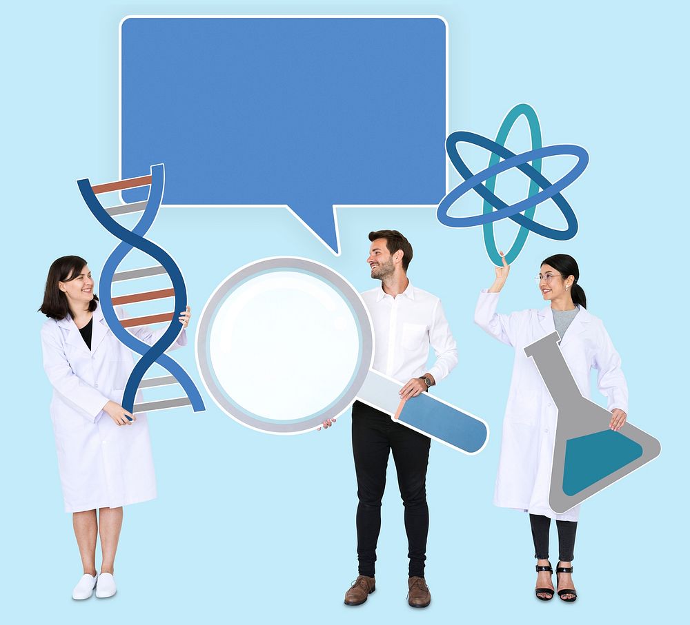 Diverse people holding genetic testing icons