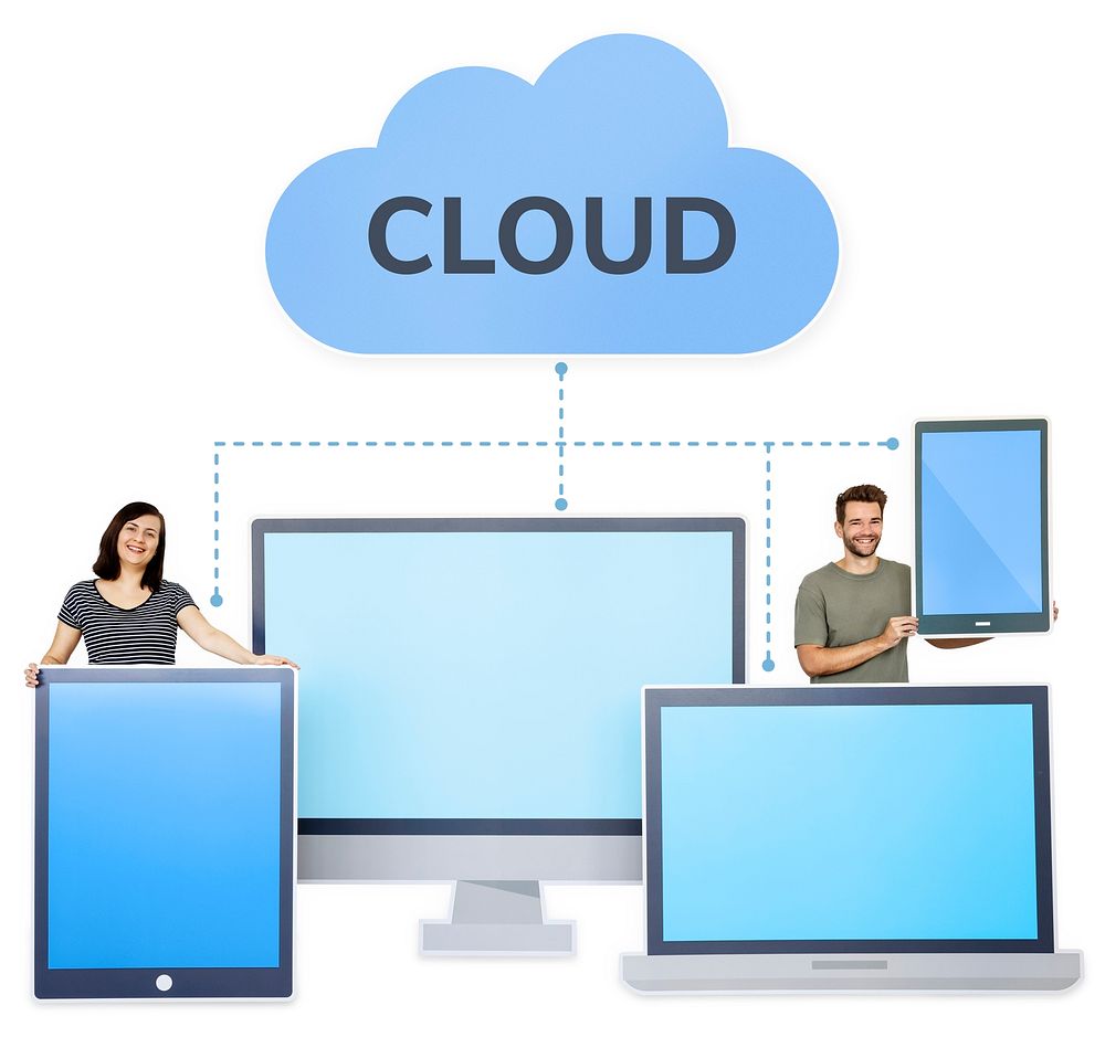 People and cloud computing icons