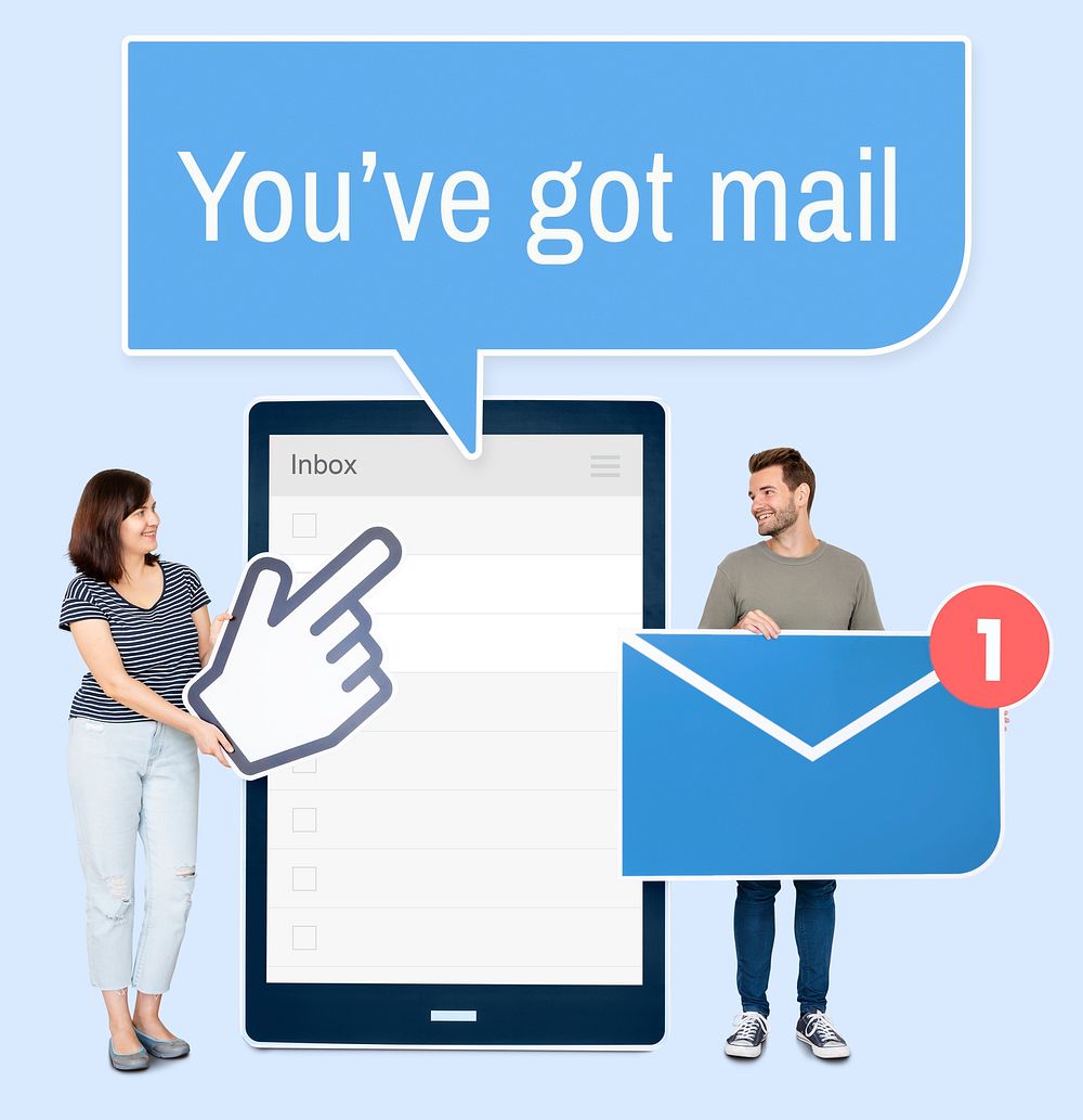 People sending an e-mail via a tablet