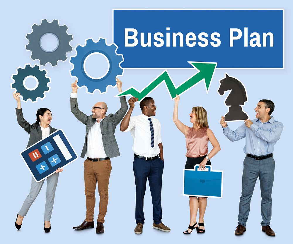 Successful business people with strategic plans
