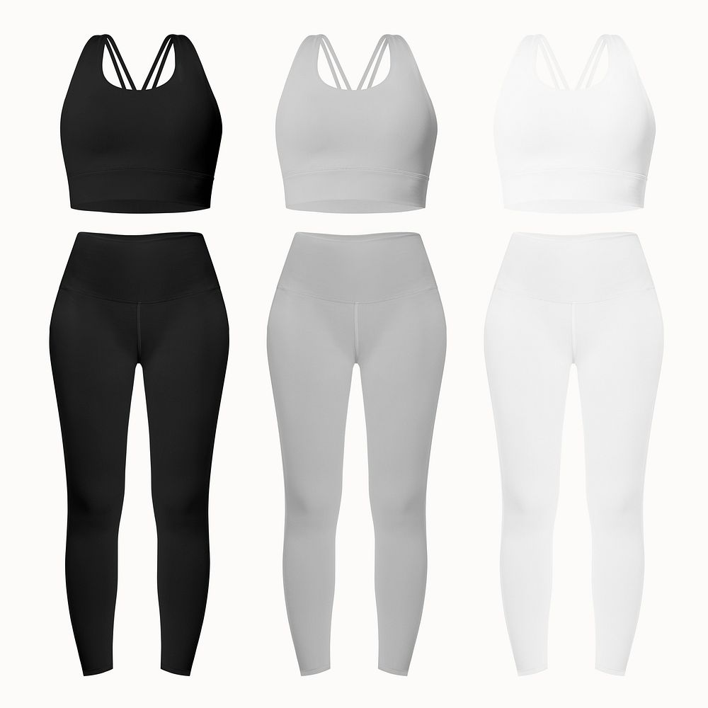 Basic sportswear psd mockup leggings and sports bra women’s apparel set