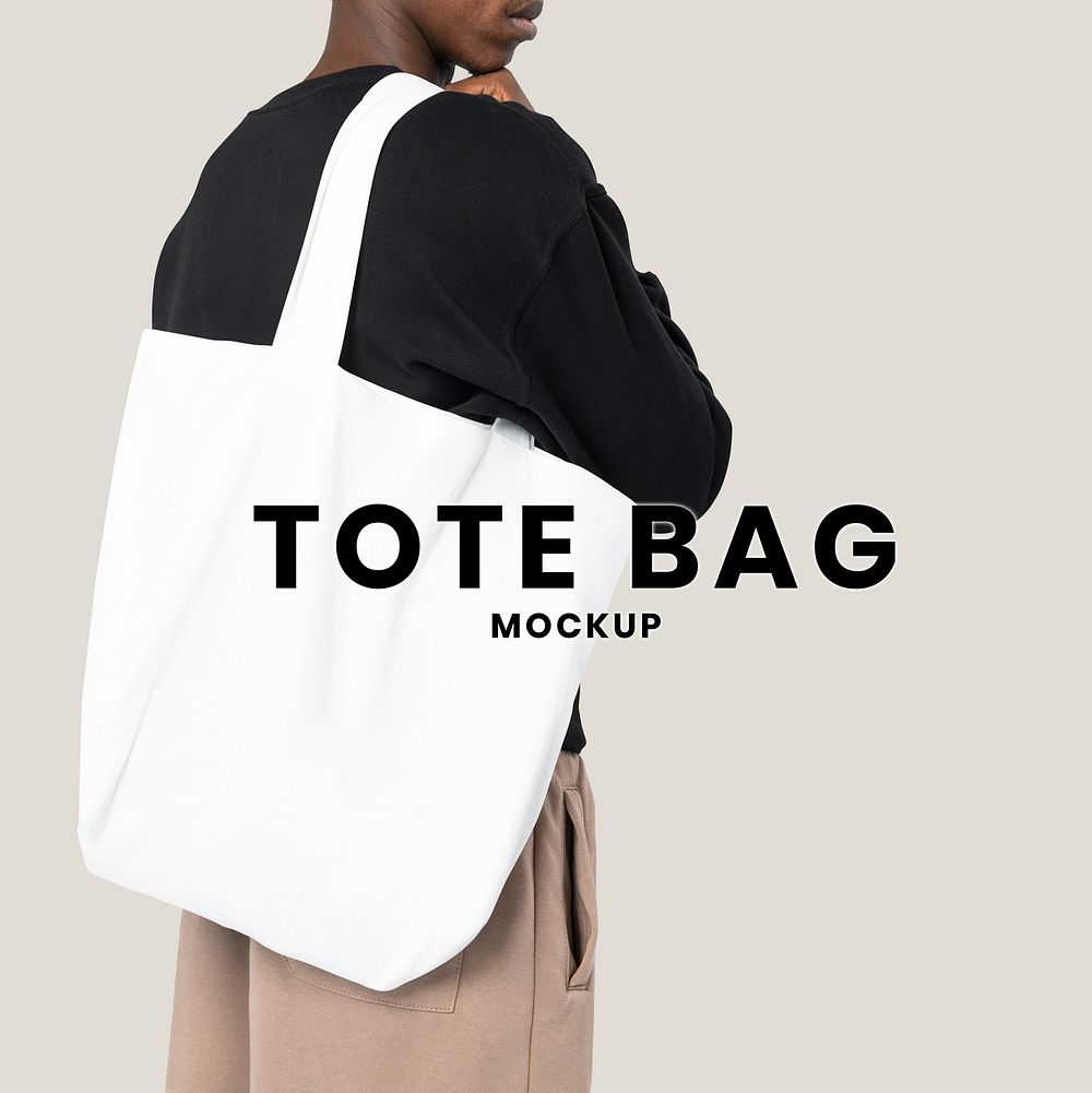 White tote bag psd mockup for accessory advertisement