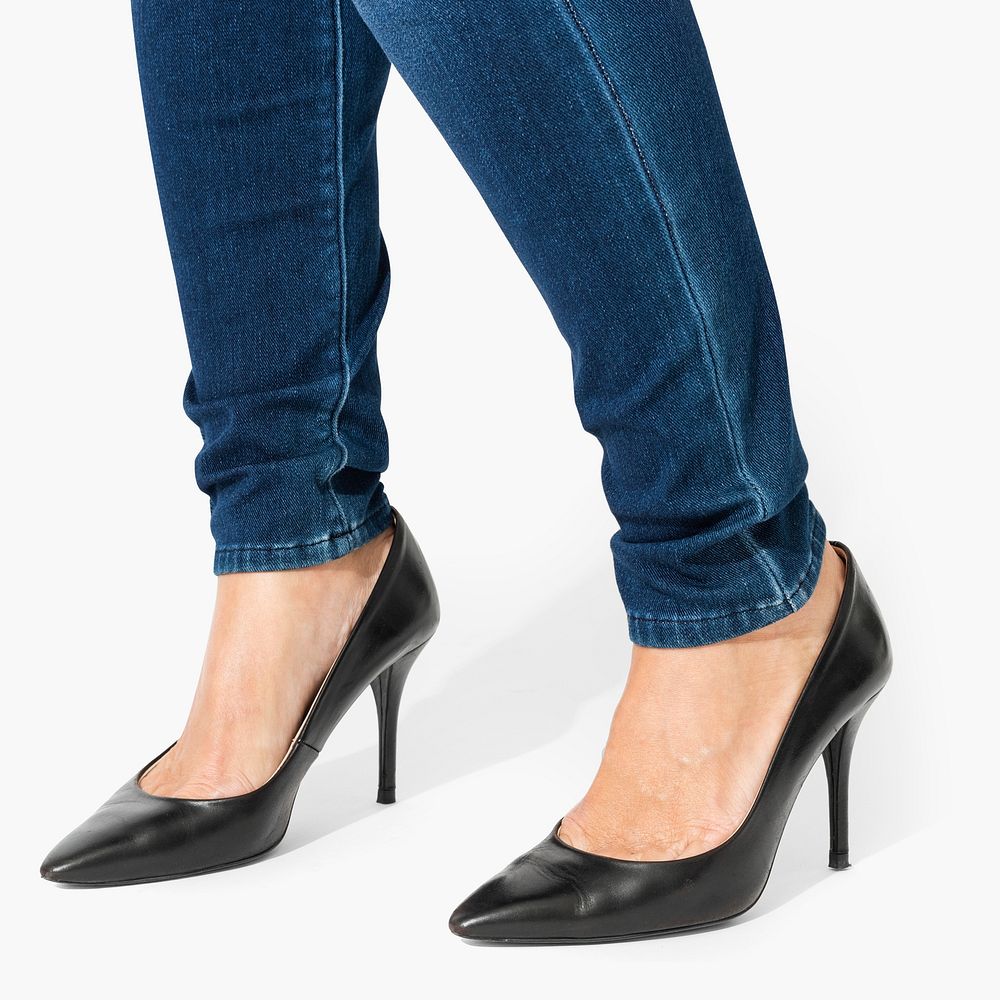 Woman with her black high heel
