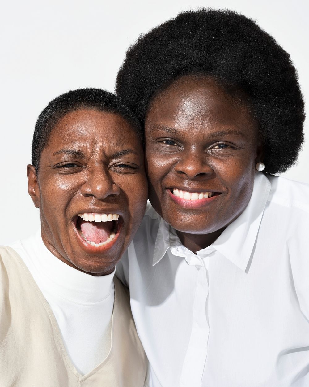 Happy American American women wearing minimal outfit closeup