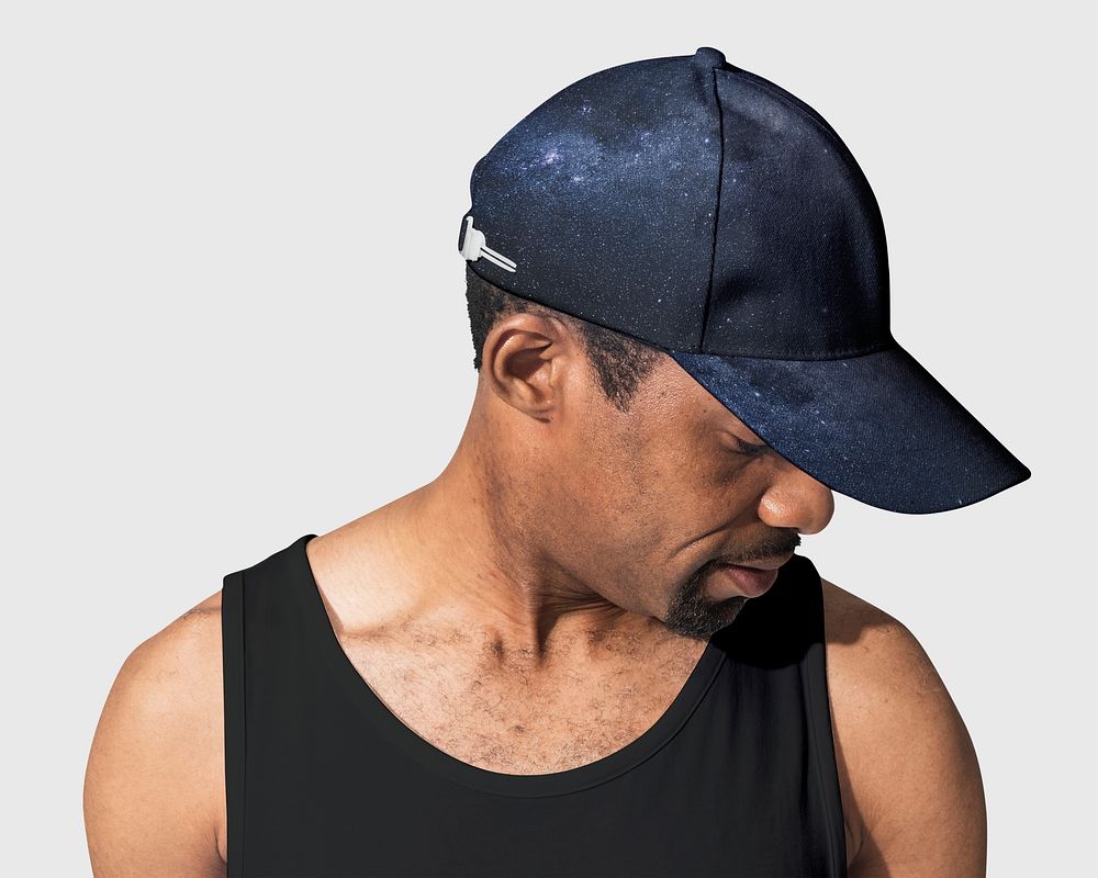 African American man wearing ball cap 