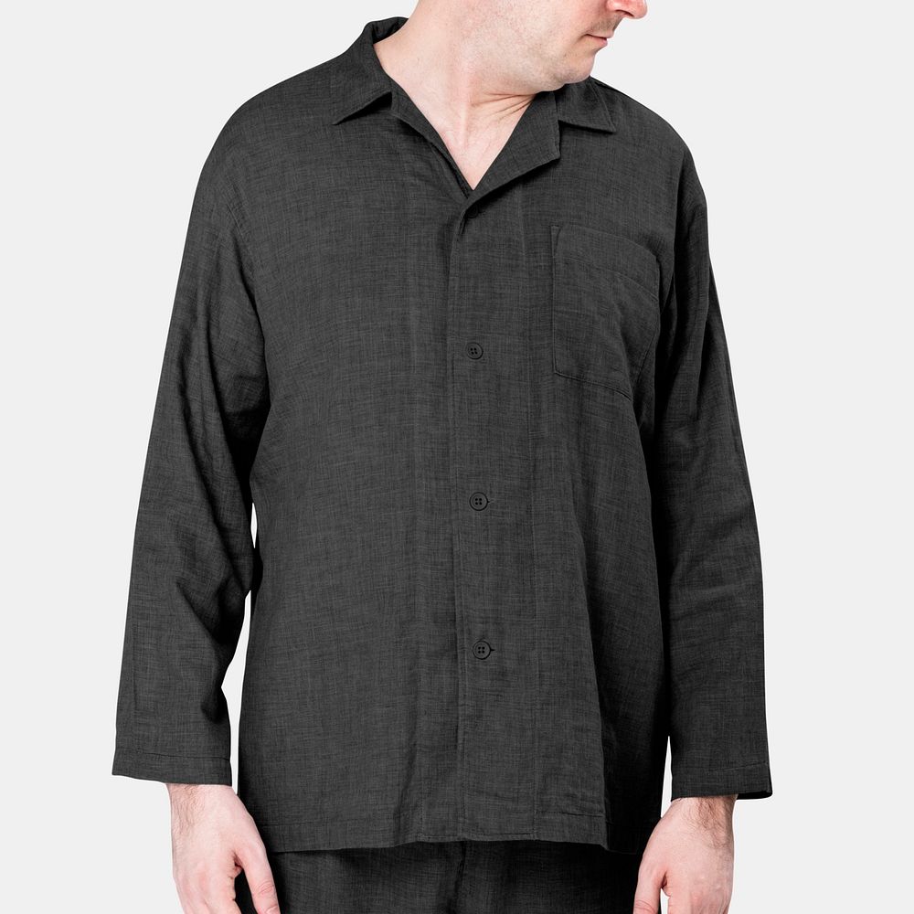 Black pajamas mockup psd men&rsquo;s sleepwear