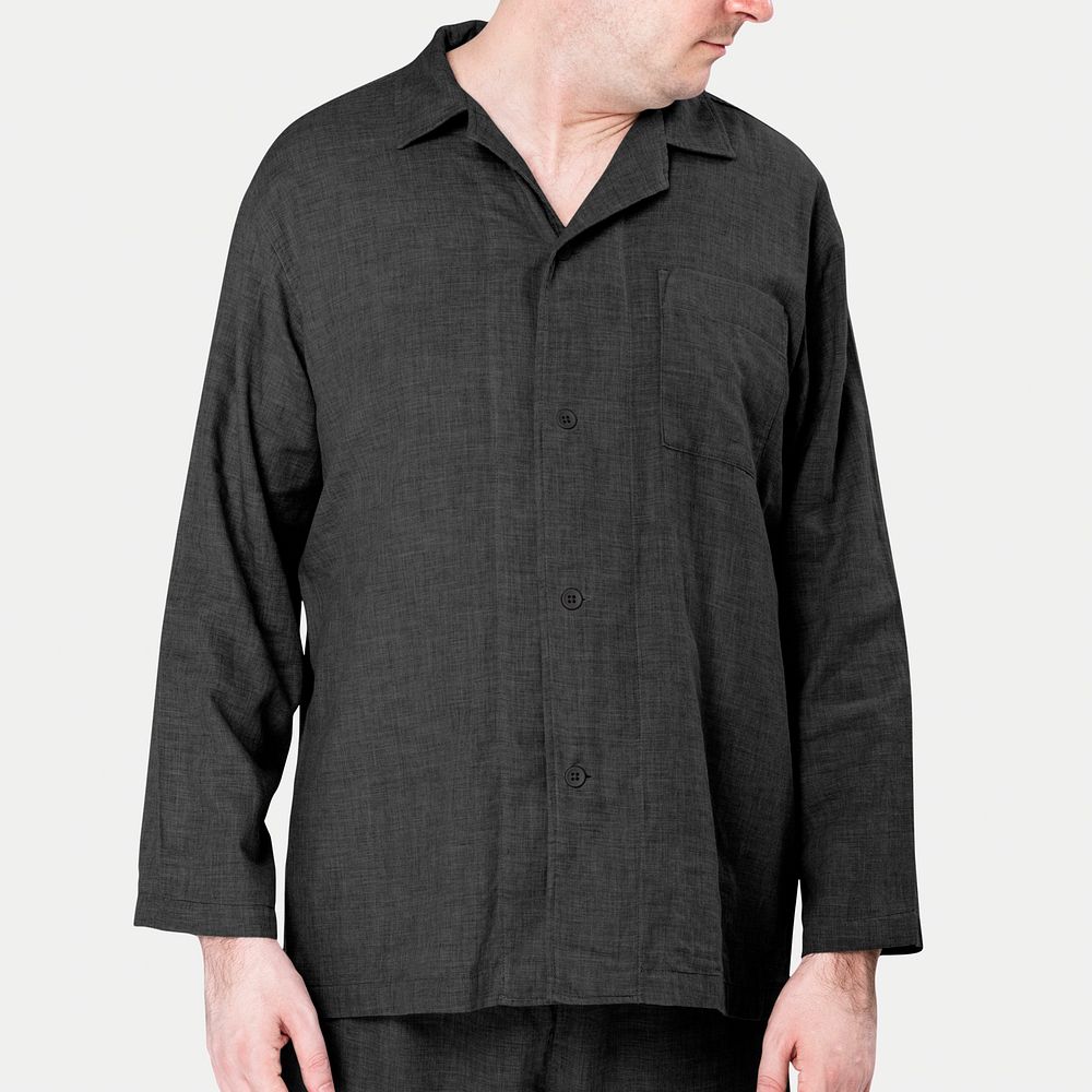 Man wearing black pajamas sleepwear