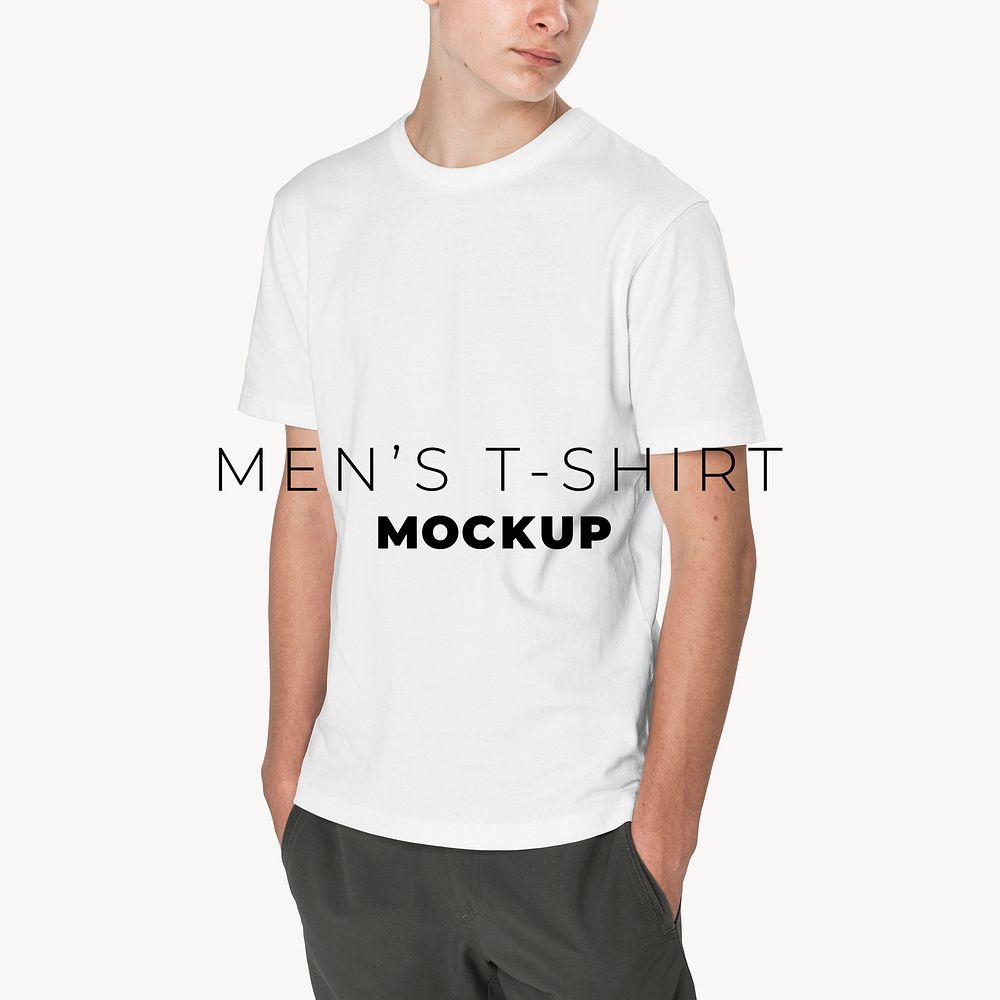 Editable t-shirt mockup psd template basic teen&rsquo;s apparel ad