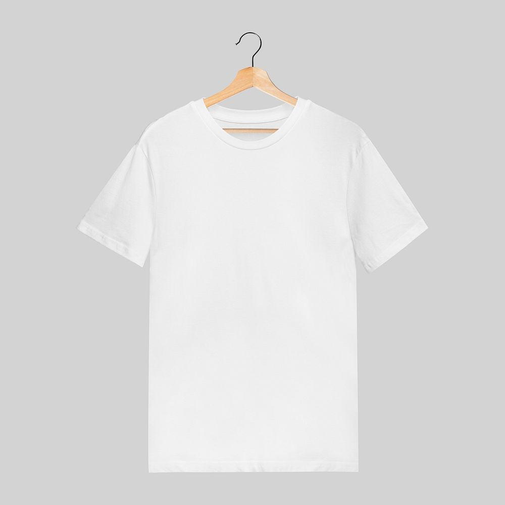 White t-shirt mockup on gray background