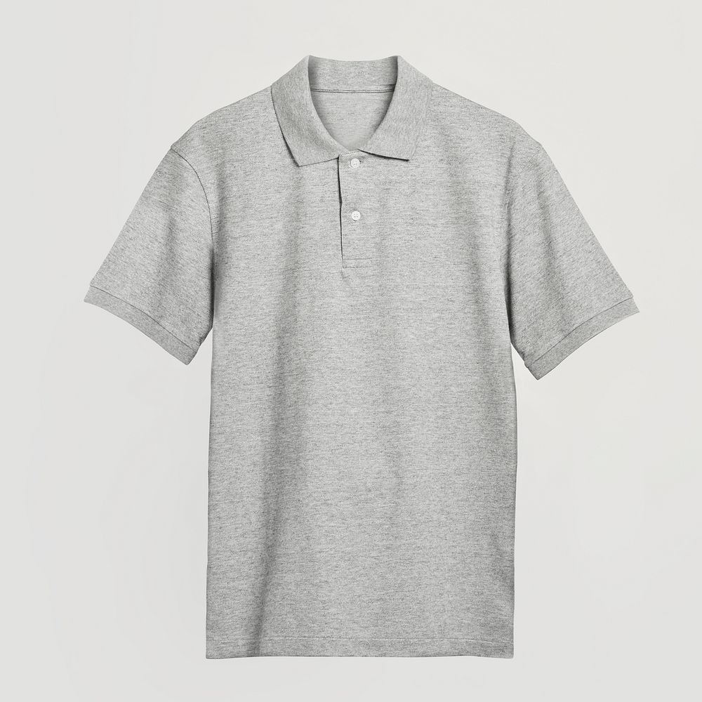 Men's gray polo shirt mockup